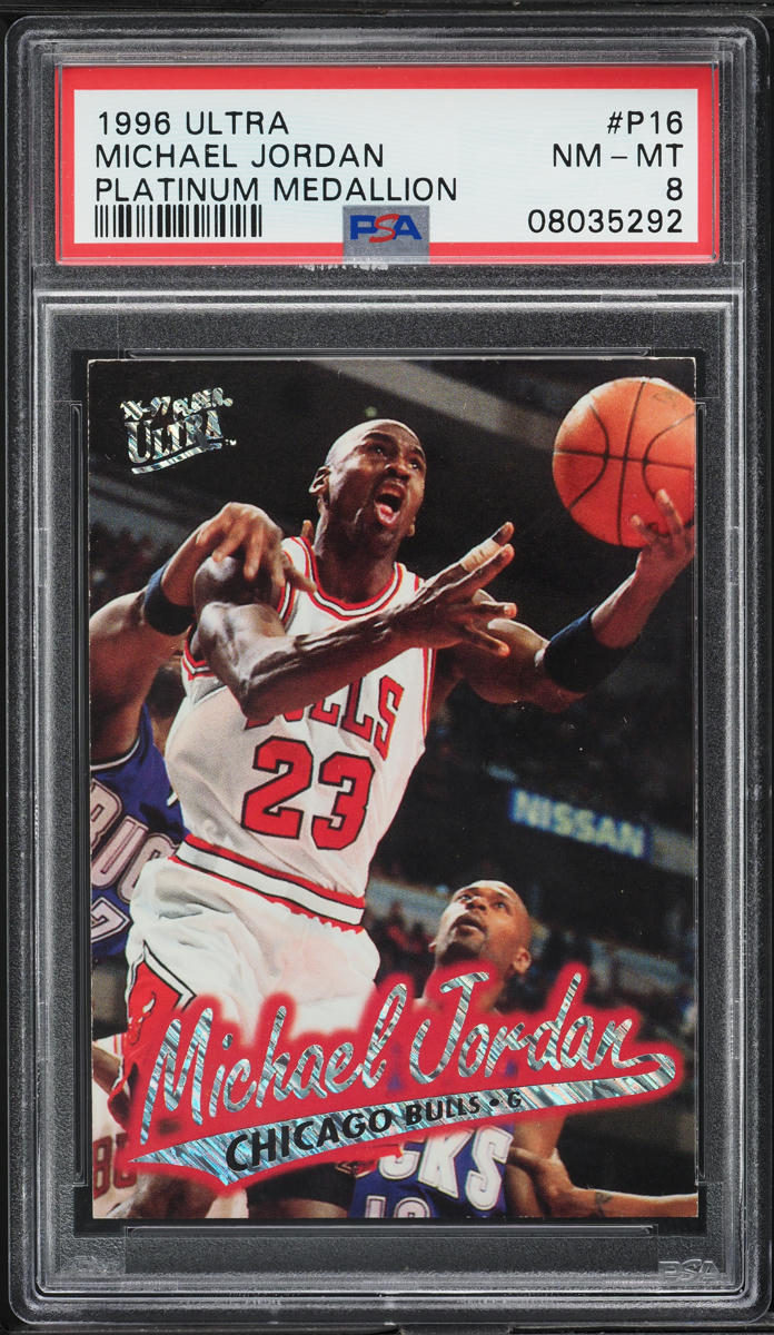 1996 Ultra Platinum Medallion Michael Jordan #P16 PSA 8 NM-MT