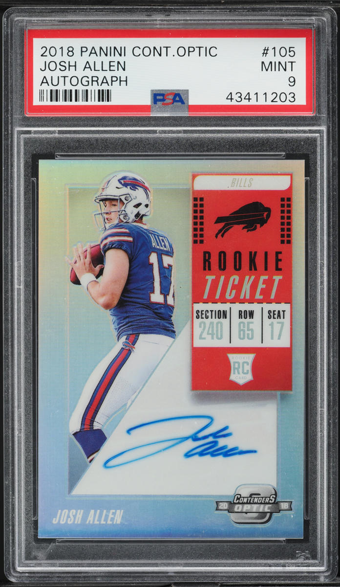 2018 Panini Contenders Optic Josh Allen ROOKIE AUTO #105 PSA 9 MINT