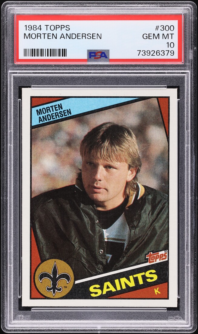 1984 Topps Football Morten Andersen ROOKIE #300 PSA 10 GEM MINT