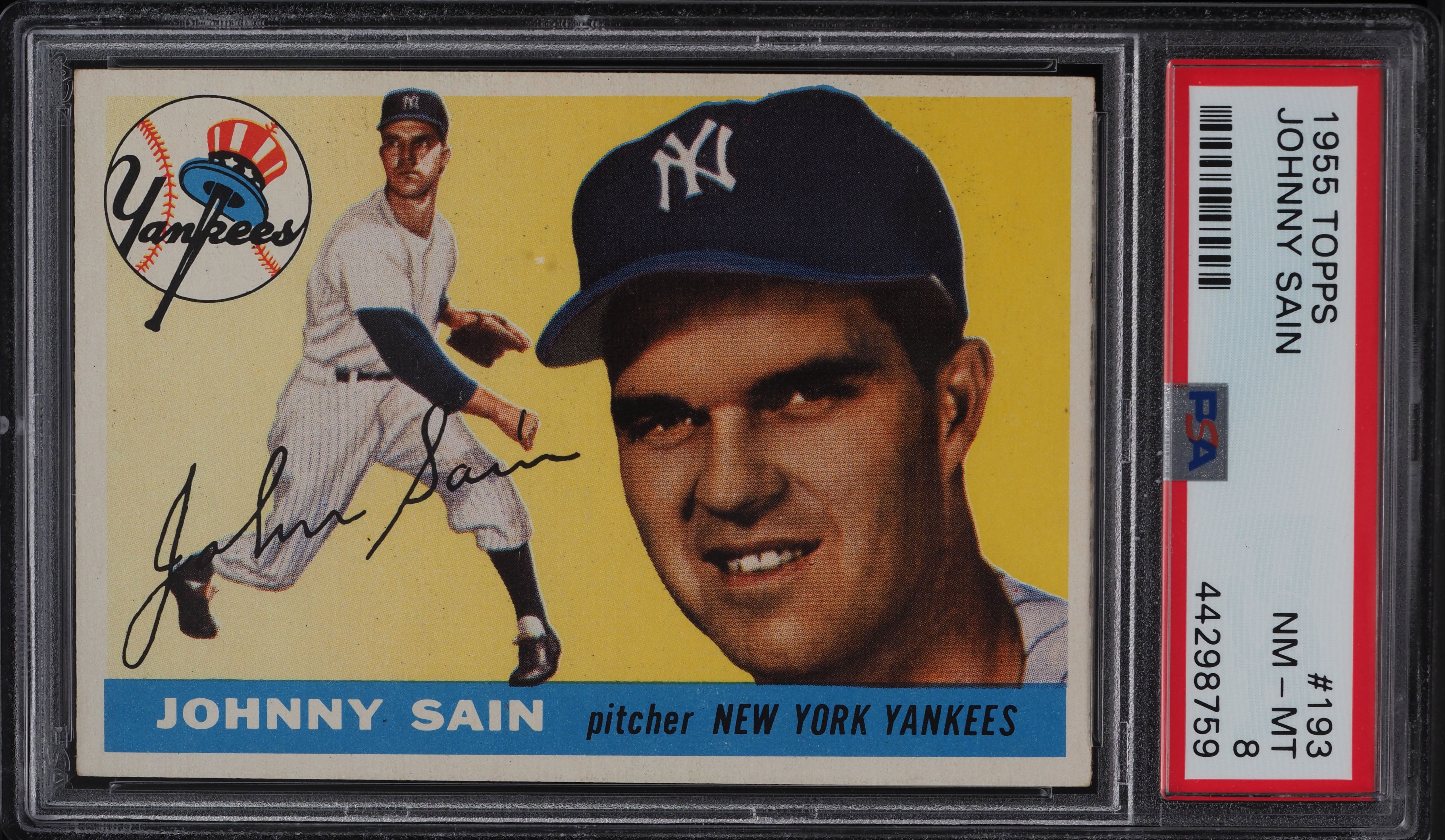 1955 Topps Johnny Sain #193 PSA 8 NM-MT