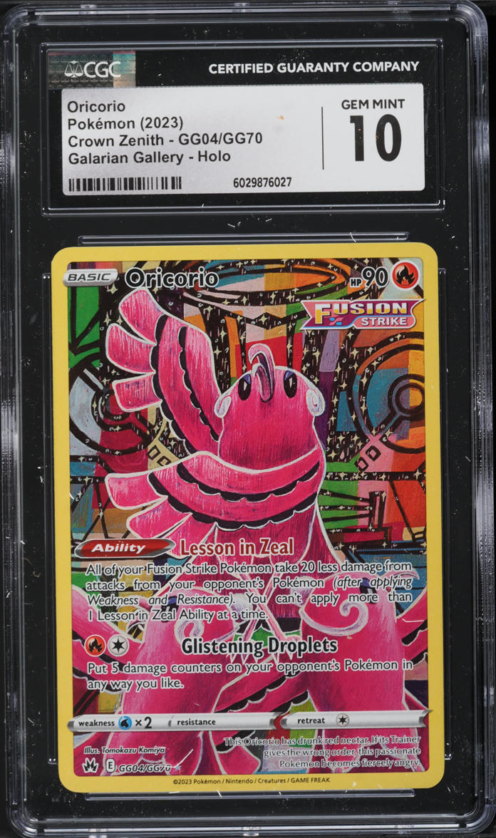 2023 Pokemon Sword & Shield Crown Zenith Full Art Oricorio #GG04 CGC 10 GEM MINT