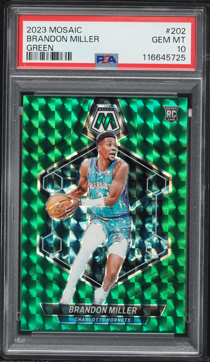 2023 Panini Mosaic Green Brandon Miller ROOKIE #202 PSA 10 GEM MINT