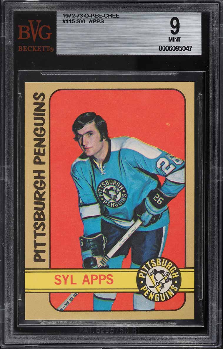 1972 O-Pee-Chee Hockey Syl Apps #115 BVG 9 MINT