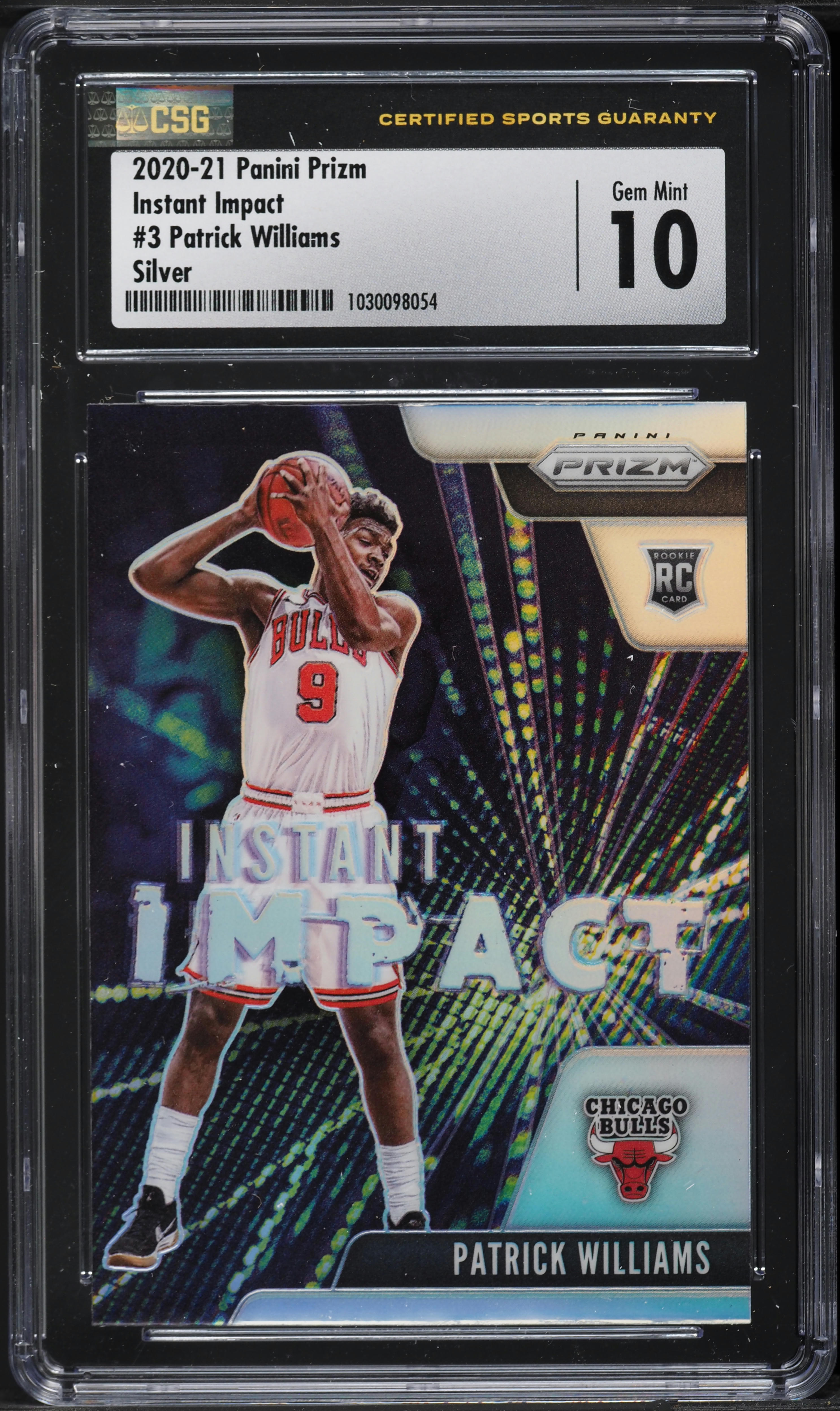 2020 Panini Prizm Instant Impact Silver Patrick Williams ROOKIE #3 CSG 10 GEM