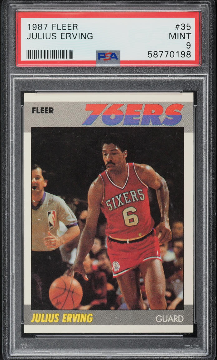 1987 Fleer Basketball Julius Erving #35 PSA 9 MINT