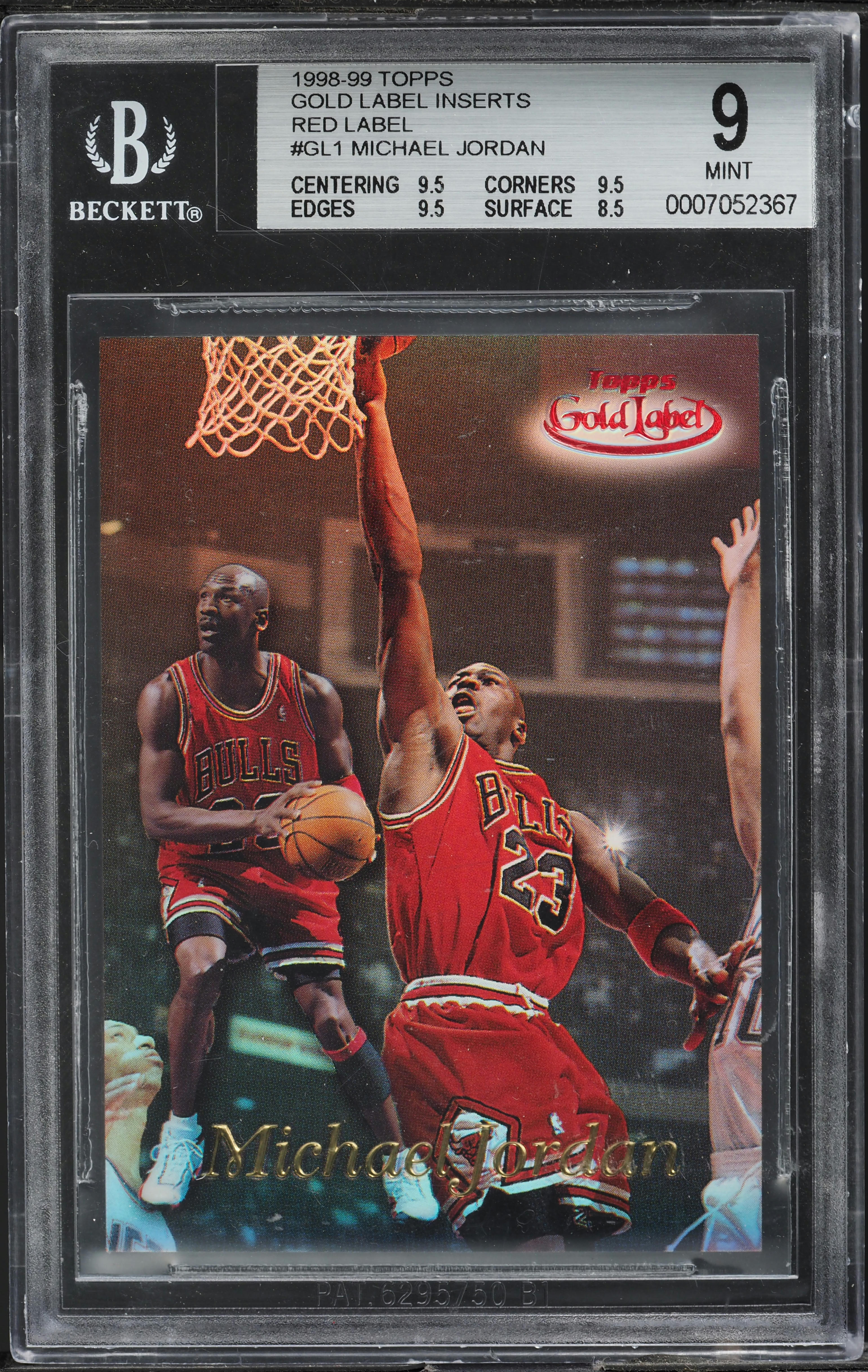 1998 Topps Gold Label Red Michael Jordan 078/100 #GL1 BGS 9 MINT