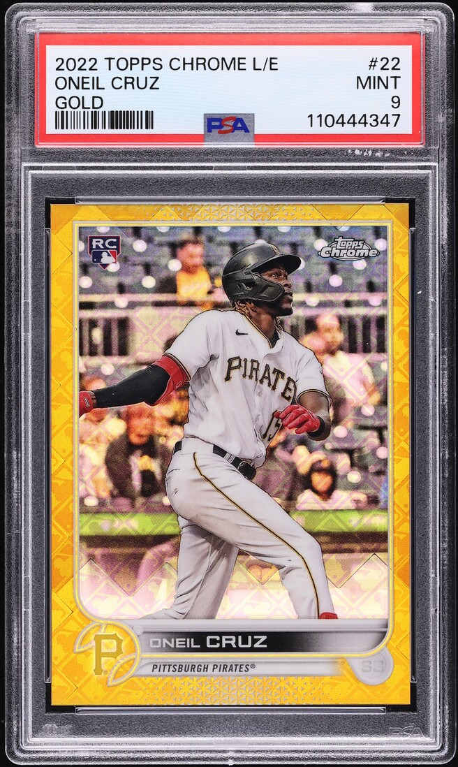 2022 Topps Chrome Logofractor Edition Gold Oneil Cruz ROOKIE /50 #22 PSA 9 MINT