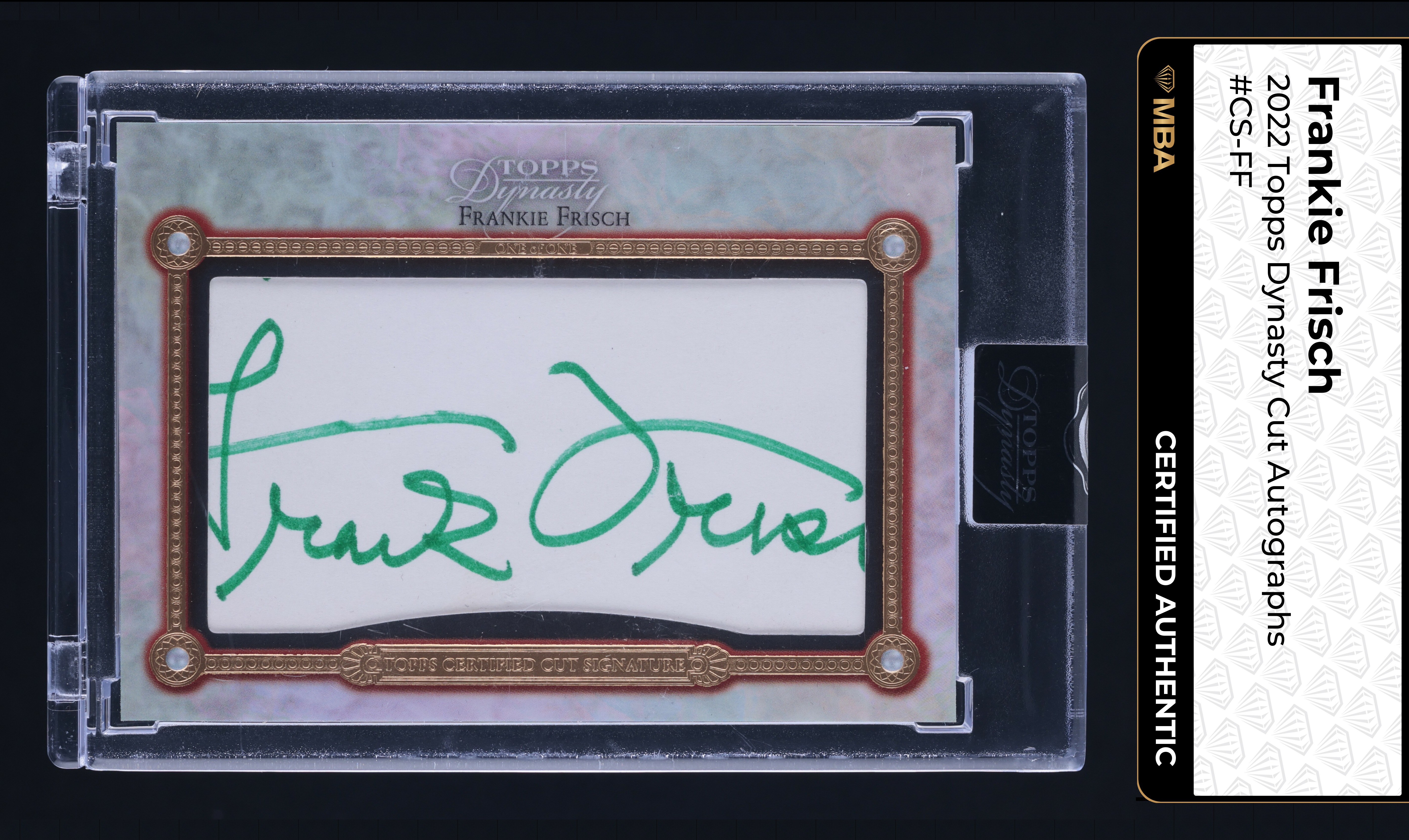 2022 Topps Dynasty Cut Frankie Frisch AUTO 1/1 #CS-FF MBA AUTH