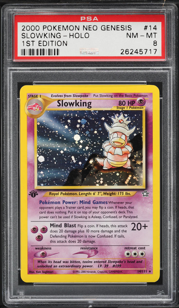 2000 Pokemon Neo Genesis 1st Edition Holo Slowking #14 PSA 8 NM-MT