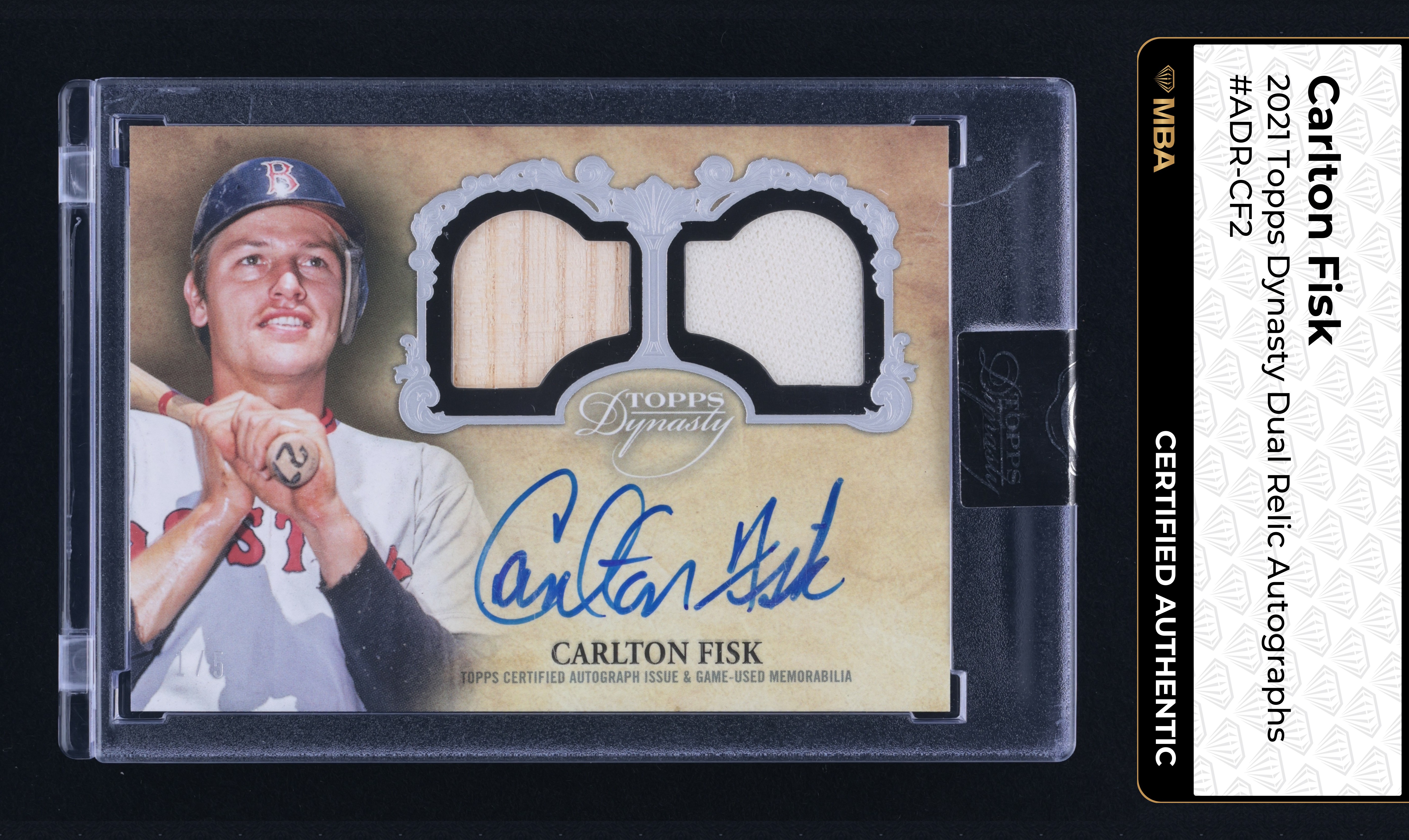 2021 Topps Dynasty Dual Carlton Fisk PATCH AUTO 1/5 #ADR-CF2 MBA AUTH