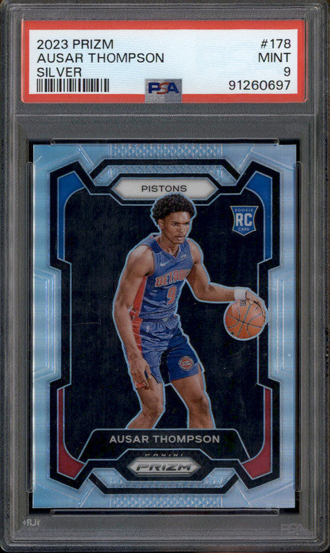 2023 Panini Prizm Silver Prizm #178 Ausar Thompson RC Rookie PSA 9