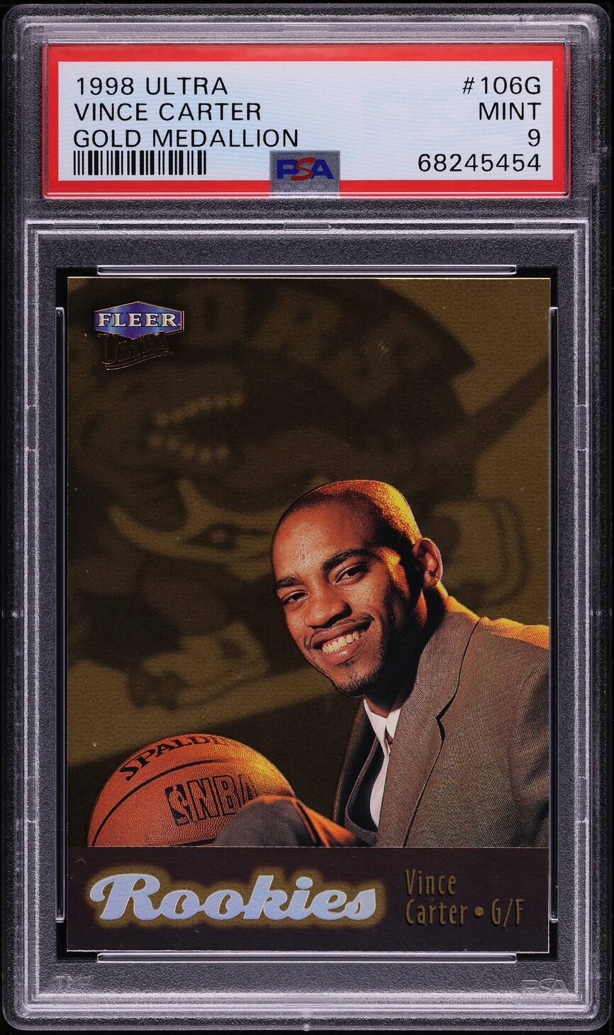 1998 Ultra Gold Medallion Vince Carter ROOKIE #106G PSA 9 MINT