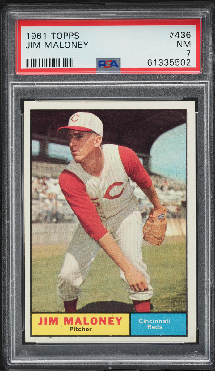 1961 Topps Jim Maloney #436 PSA 7 NRMT