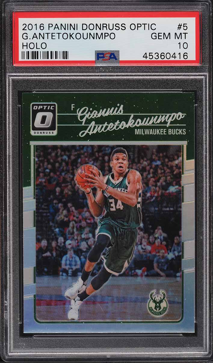 2016 Donruss Optic Holo Giannis Antetokounmpo #5 PSA 10 GEM MINT