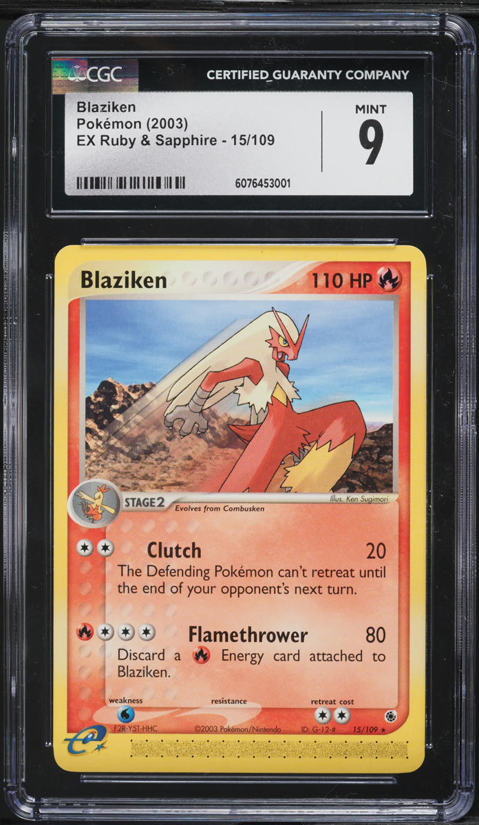 2003 Pokemon EX Ruby & Sapphire Blaziken #15 CGC 9 MINT