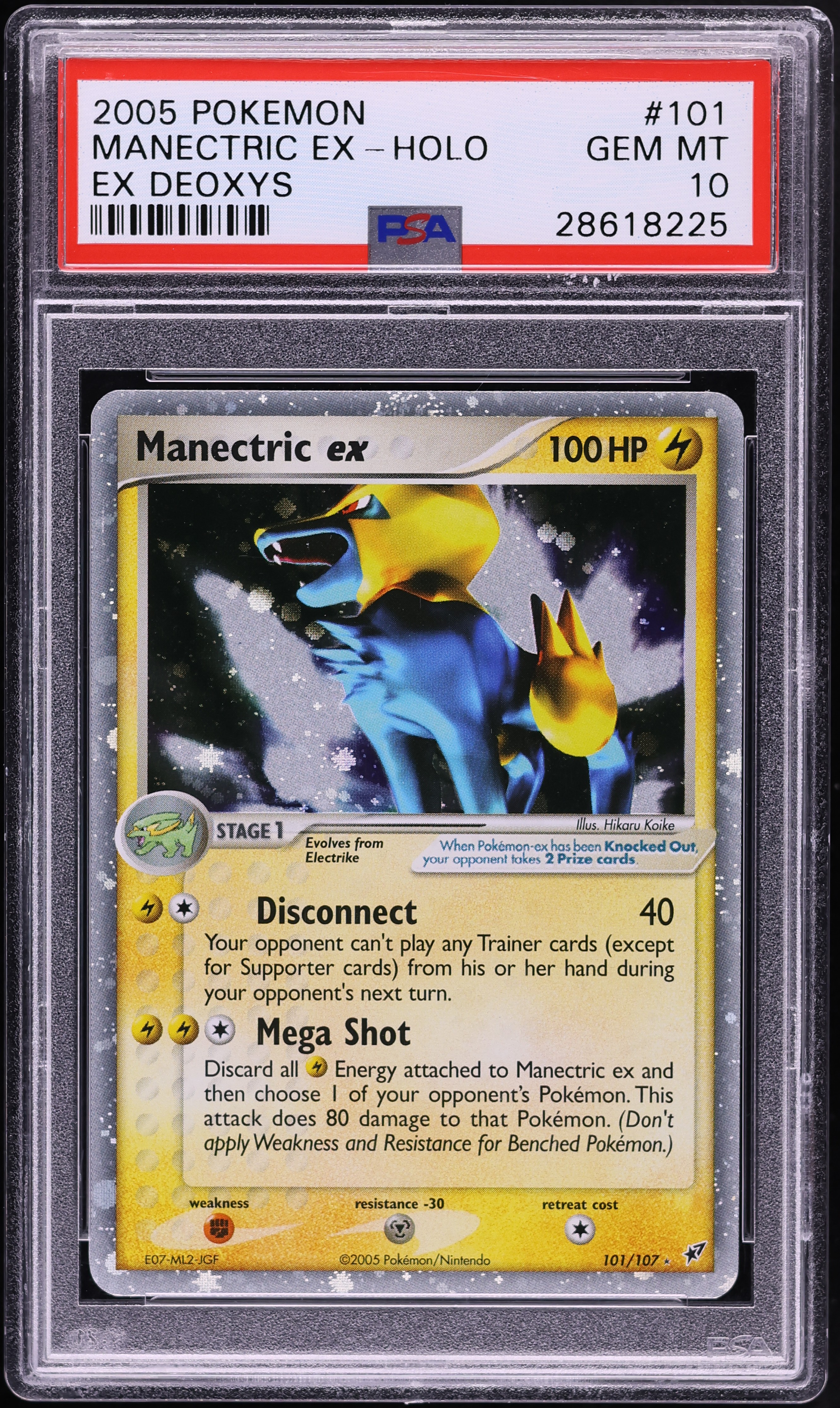2005 Pokemon EX Deoxys Holo Manectric EX #101 PSA 10 GEM MINT