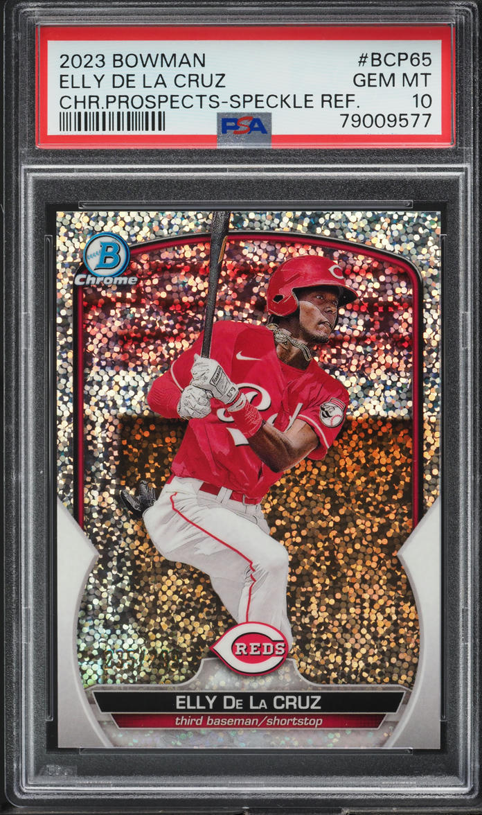 2023 Bowman Chrome Speckle Refractor Elly De La Cruz ROOKIE /299 #BCP-65 PSA 10