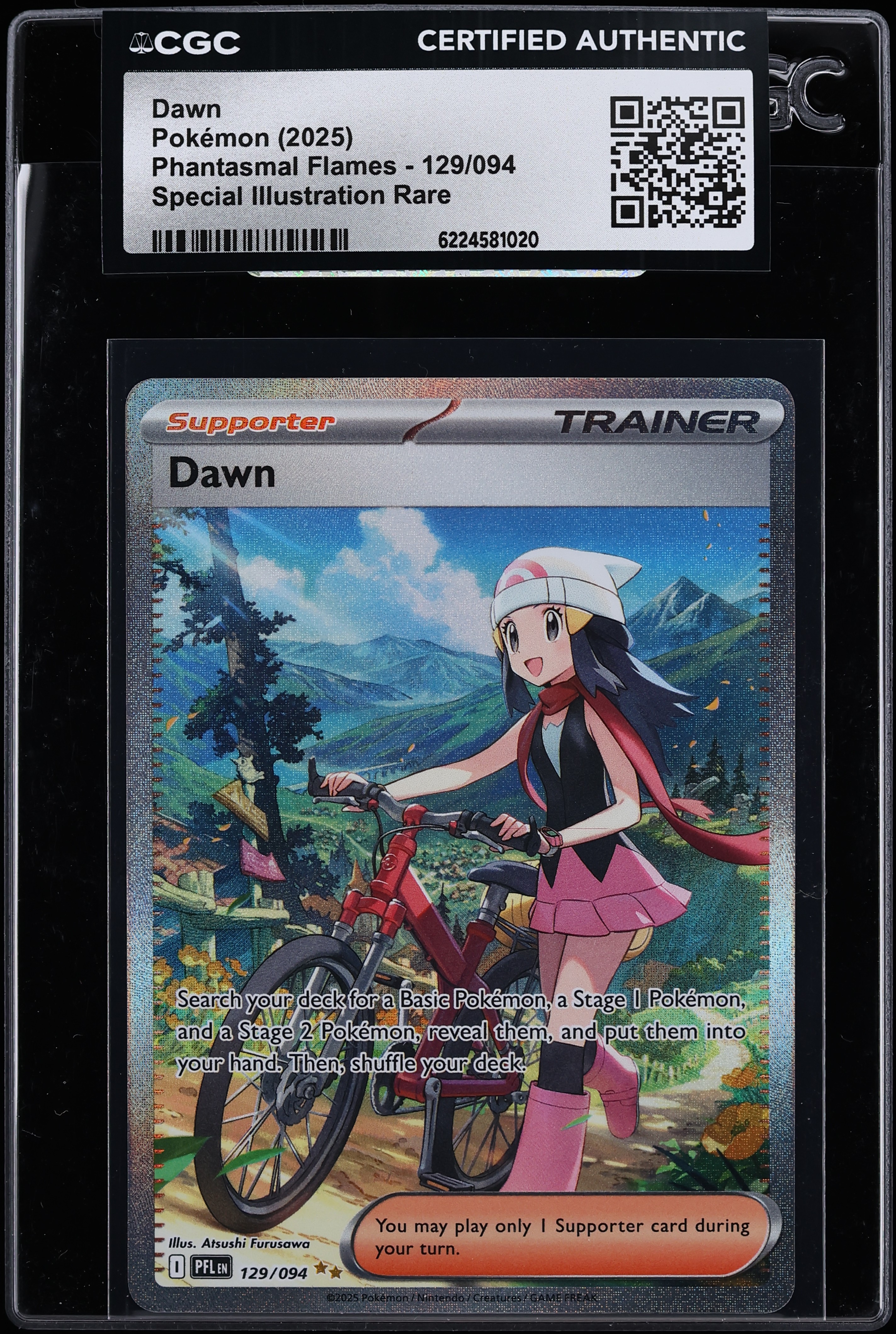 2025 Pokemon Mega Evolution Phantasmal Flames SIR Dawn #129 CGC AUTH