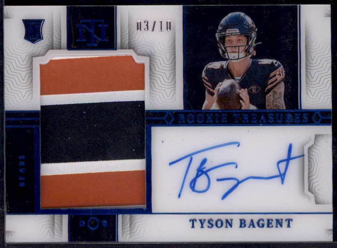 2023 National Treasures Rookie Treasures Blue #24 Tyson Bagent RC Auto /10