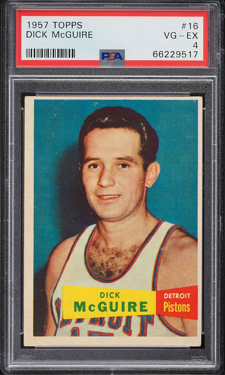 1957 Topps Basketball Dick McGuire ROOKIE #16 PSA 4 VGEX