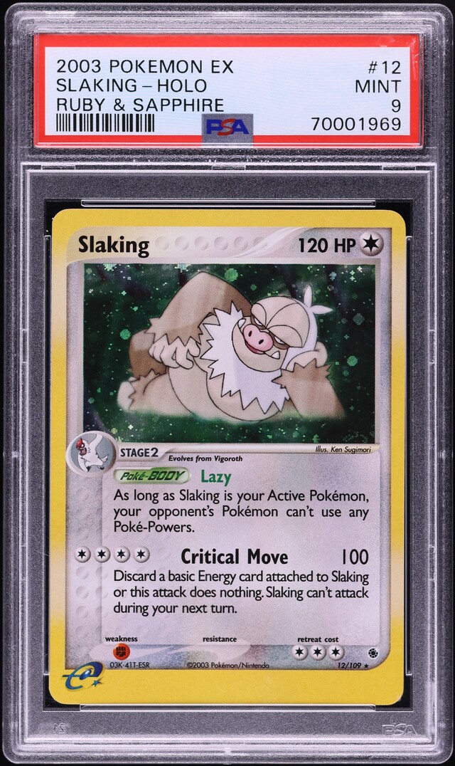 2003 Pokemon EX Ruby & Sapphire Holo Slaking #12 PSA 9 MINT