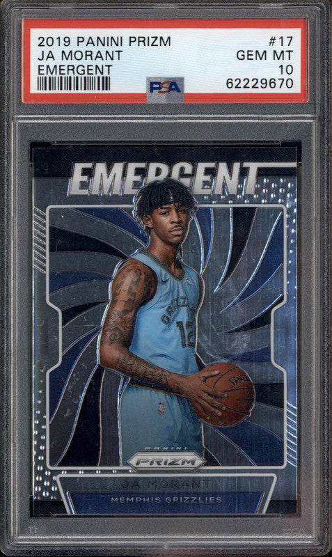 2019 Panini Prizm Emergent #17 Ja Morant RC Rookie PSA 10