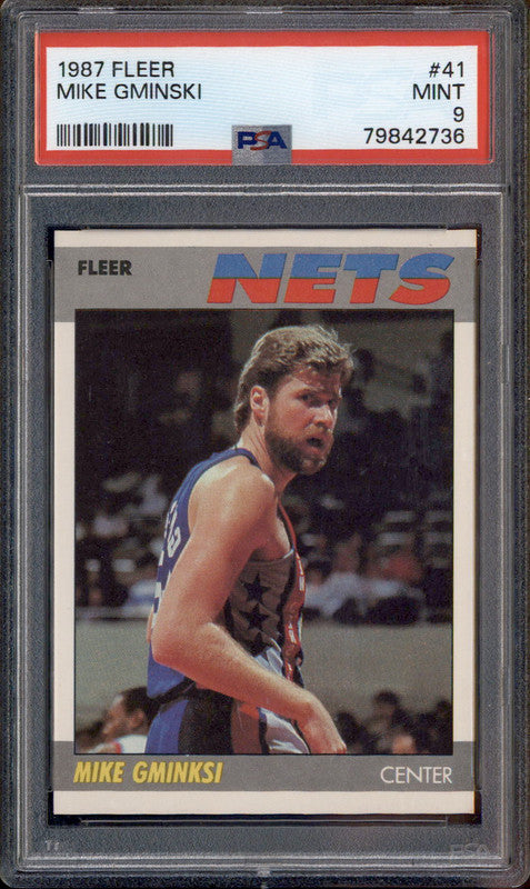 1987 Fleer #41 Mike Gminski PSA 9