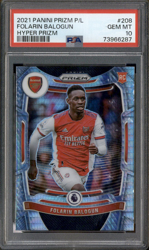 2021 Panini Prizm Premier League Hyper #208 Folarin Balogun RC PSA 10