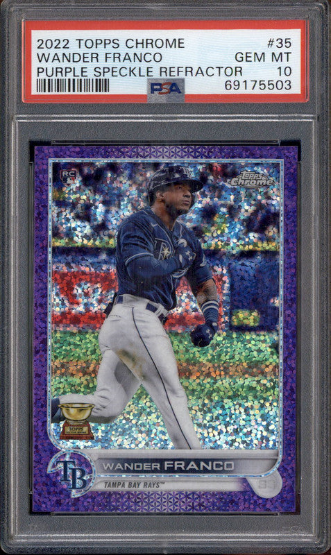 2022 Topps Chrome Purple Speckle Refractor #35 Wander Franco RC /299 PSA 10