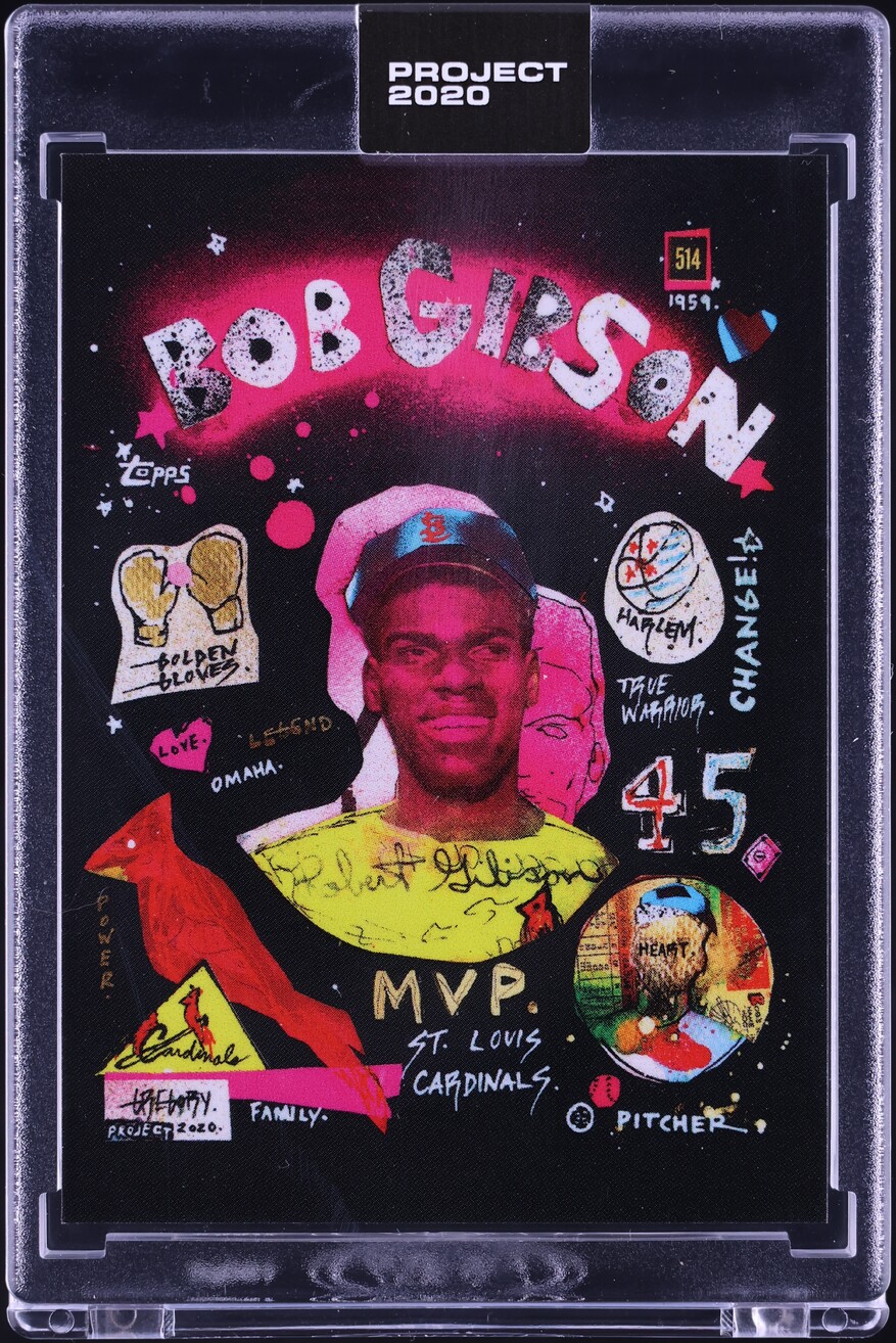 2020 Topps Project 2020 By Gregory Siff Bob Gibson #108