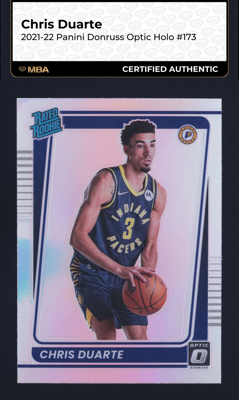 2021 Donruss Optic Holo Chris Duarte ROOKIE #173 MBA AUTH
