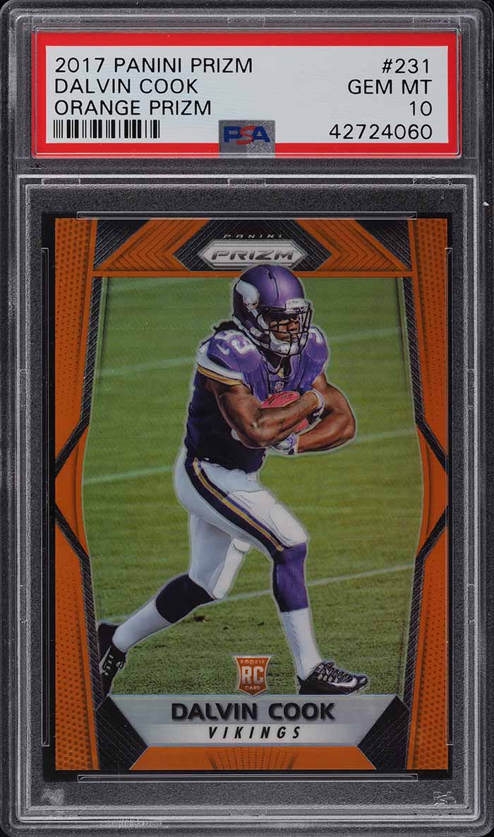 2017 Panini Prizm Orange Dalvin Cook ROOKIE RC /275 #231 PSA 10 GEM MINT