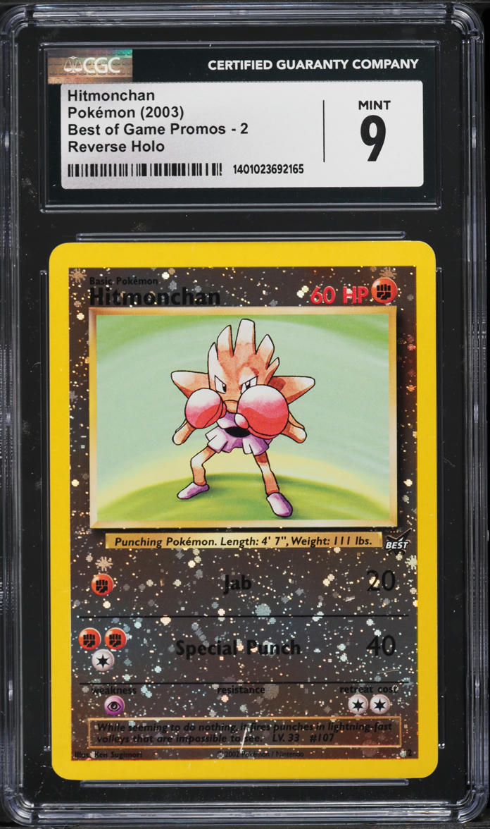 2003 Pokemon Best Of Game Promo Reverse Holo Hitmonchan #2 CGC 9 MINT