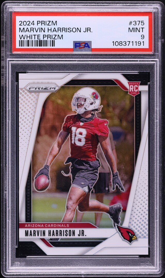 2024 Panini Prizm White Marvin Harrison Jr. ROOKIE /35 #375 PSA 9 MINT