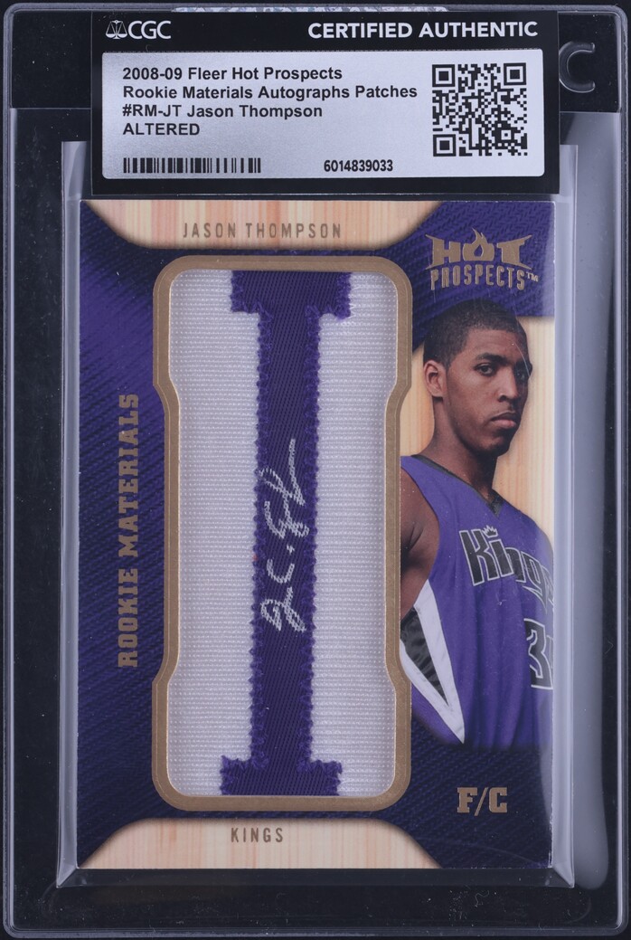 Jason Thompson #RM-JT 2008-09 Fleer Hot Prospects Basketball Rookie Materials Autographs Patches