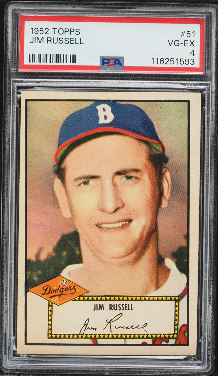 1952 Topps Jim Russell #51 PSA 4 VGEX