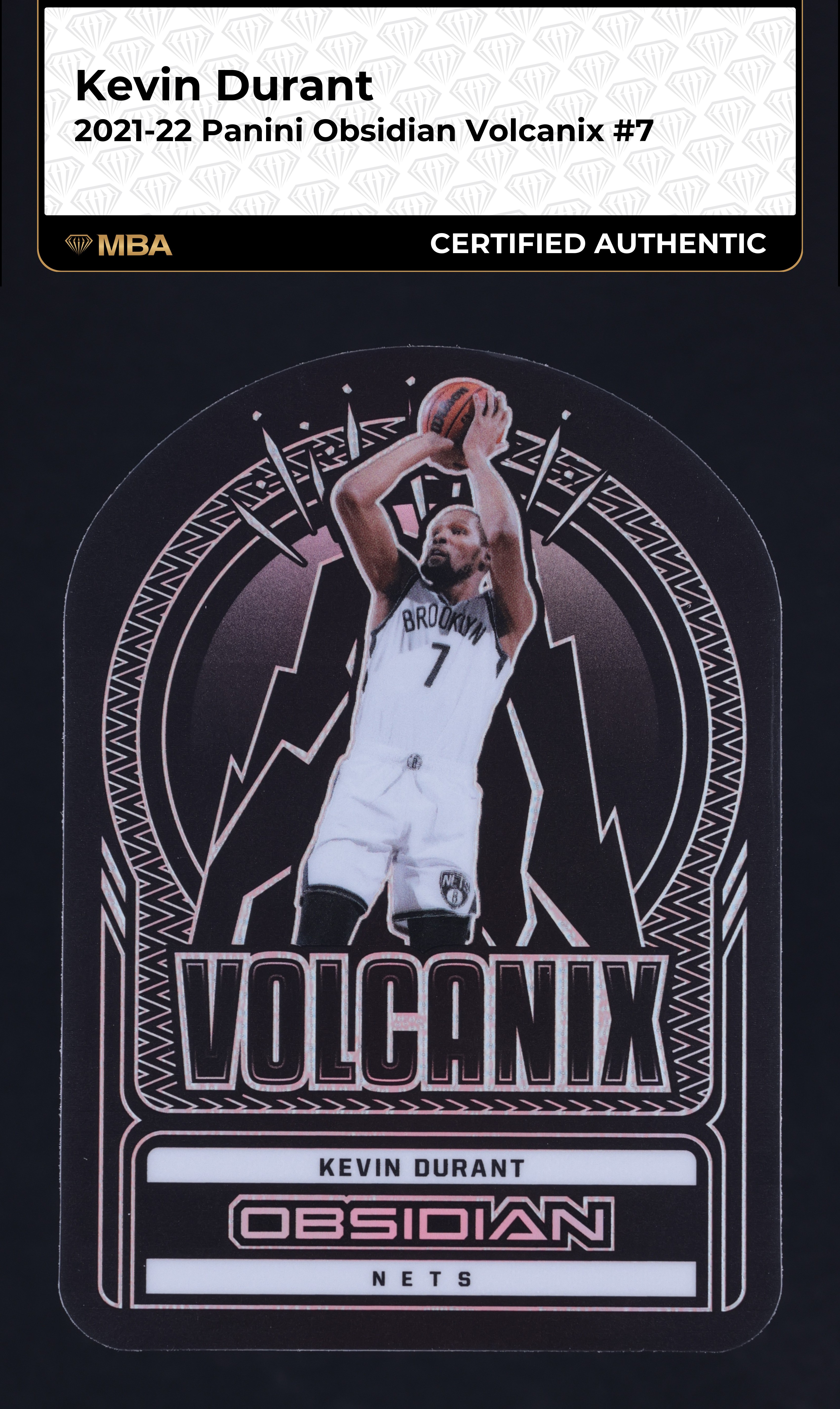 2021 Panini Obsidian Volcanix Kevin Durant #7 MBA AUTH