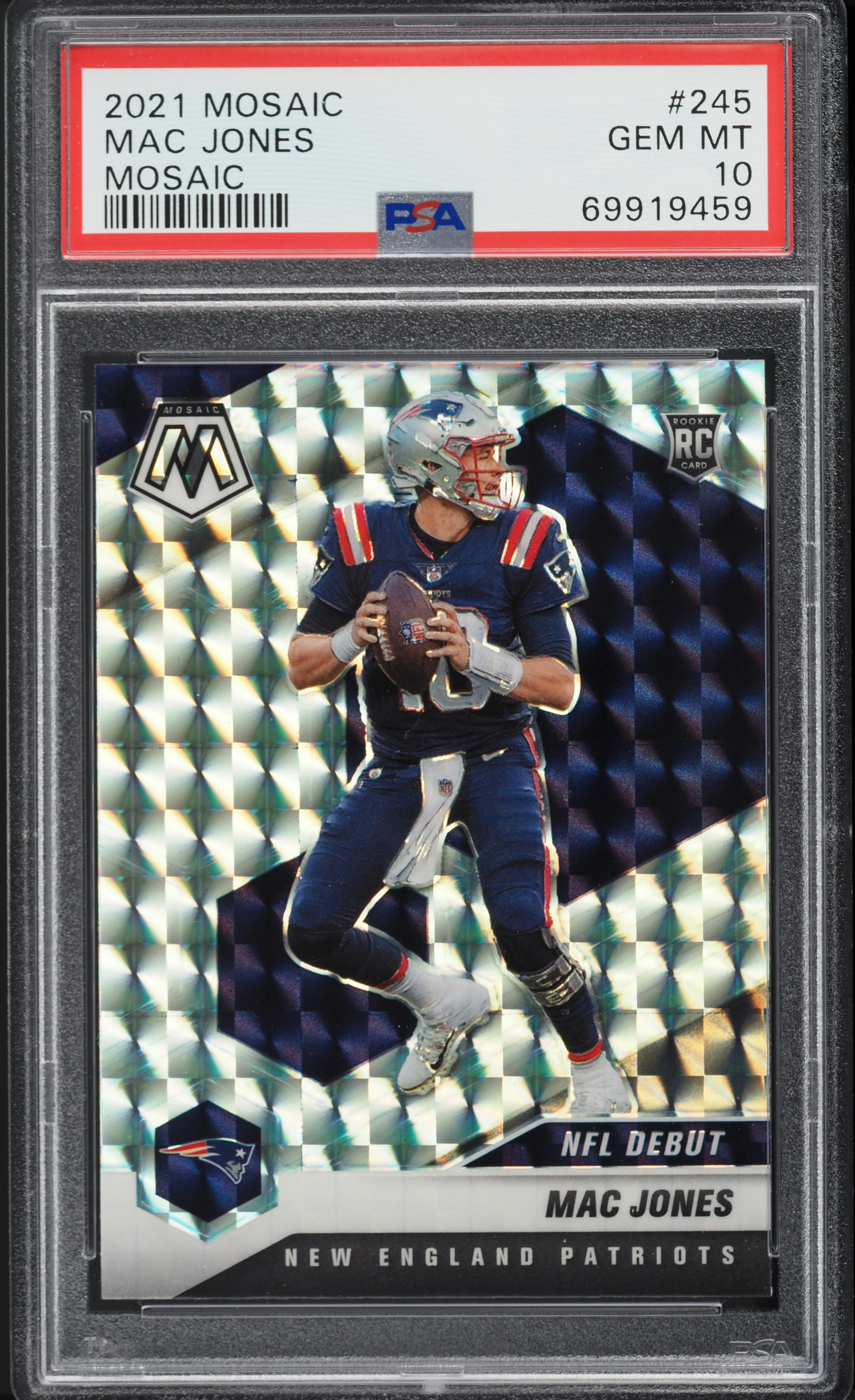 2021 Panini Mosaic Prizm Mac Jones ROOKIE #245 PSA 10 GEM MINT