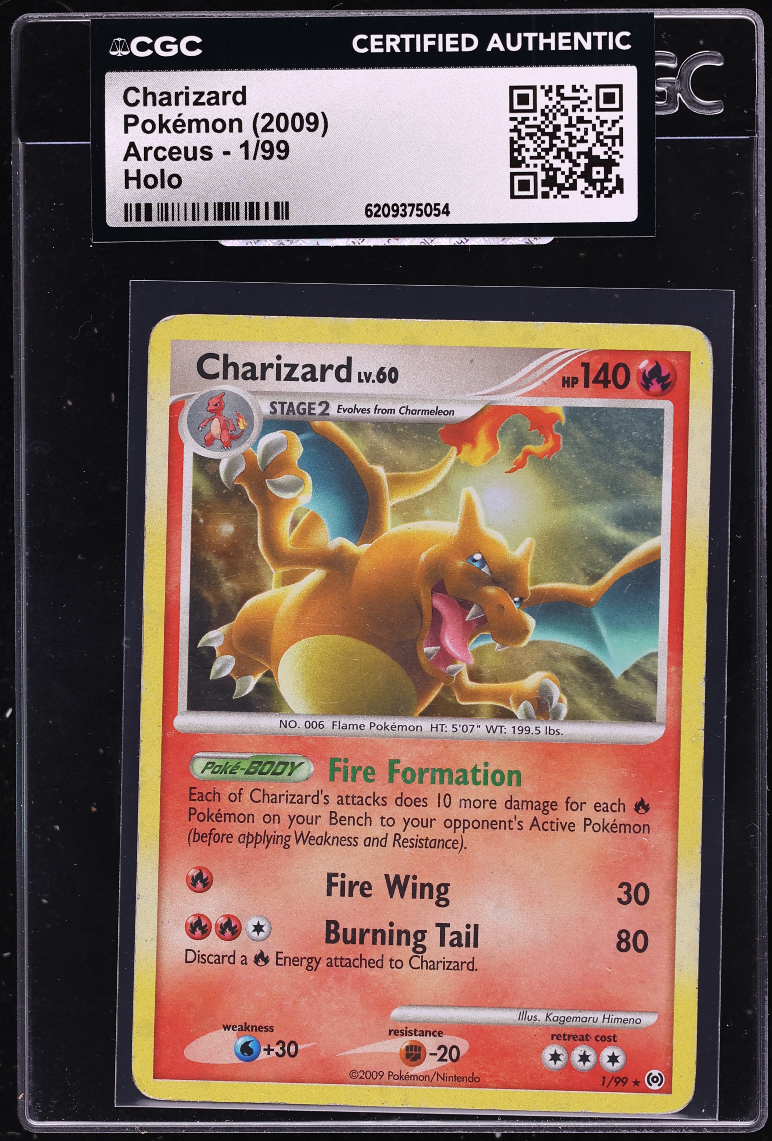 2009 Pokemon Platinum Arceus Holo Charizard #1 CGC AUTH