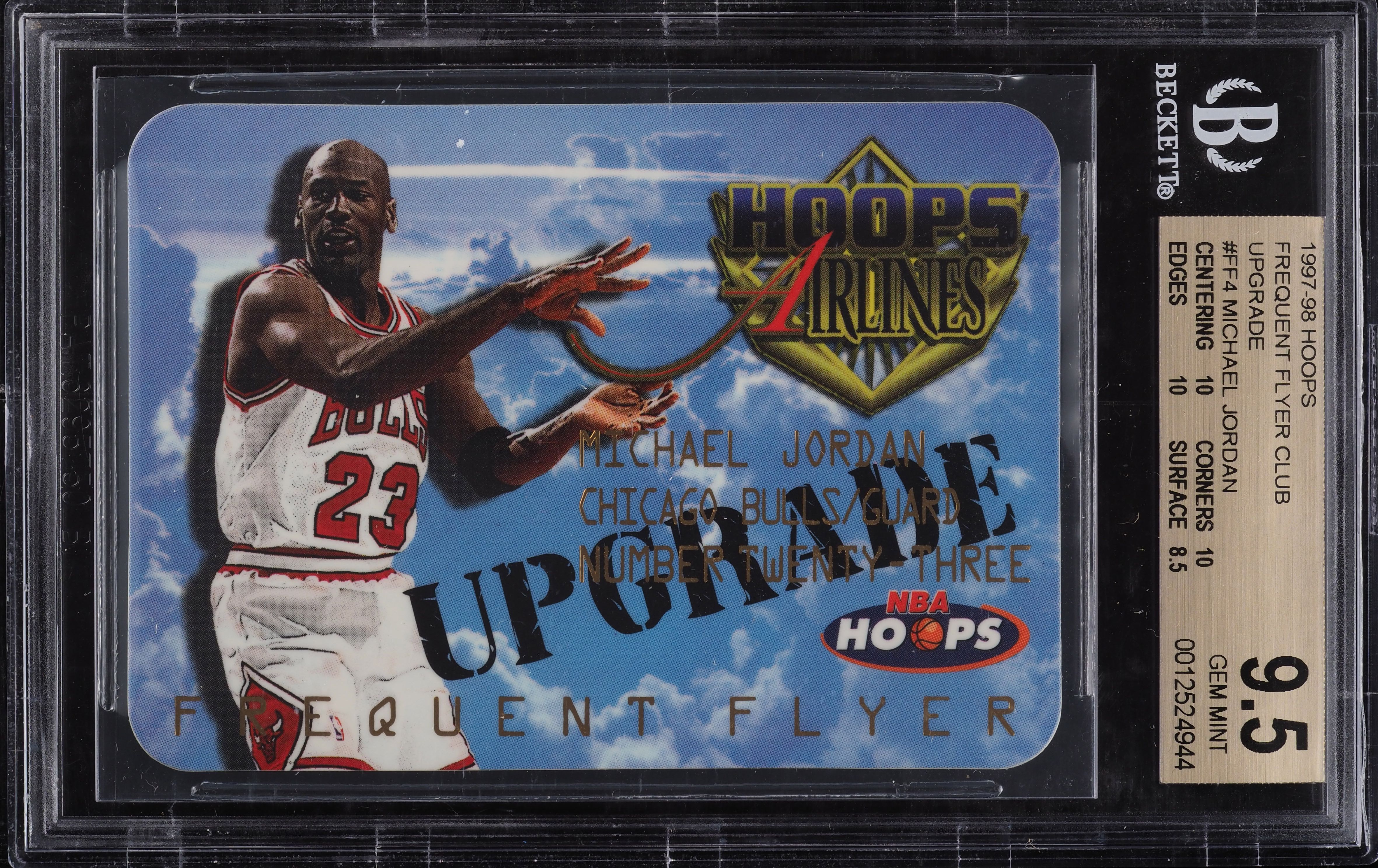 1997 Hoops Frequent Flyer Club Upgrade Michael Jordan #FF4 BGS 9.5 GEM MINT