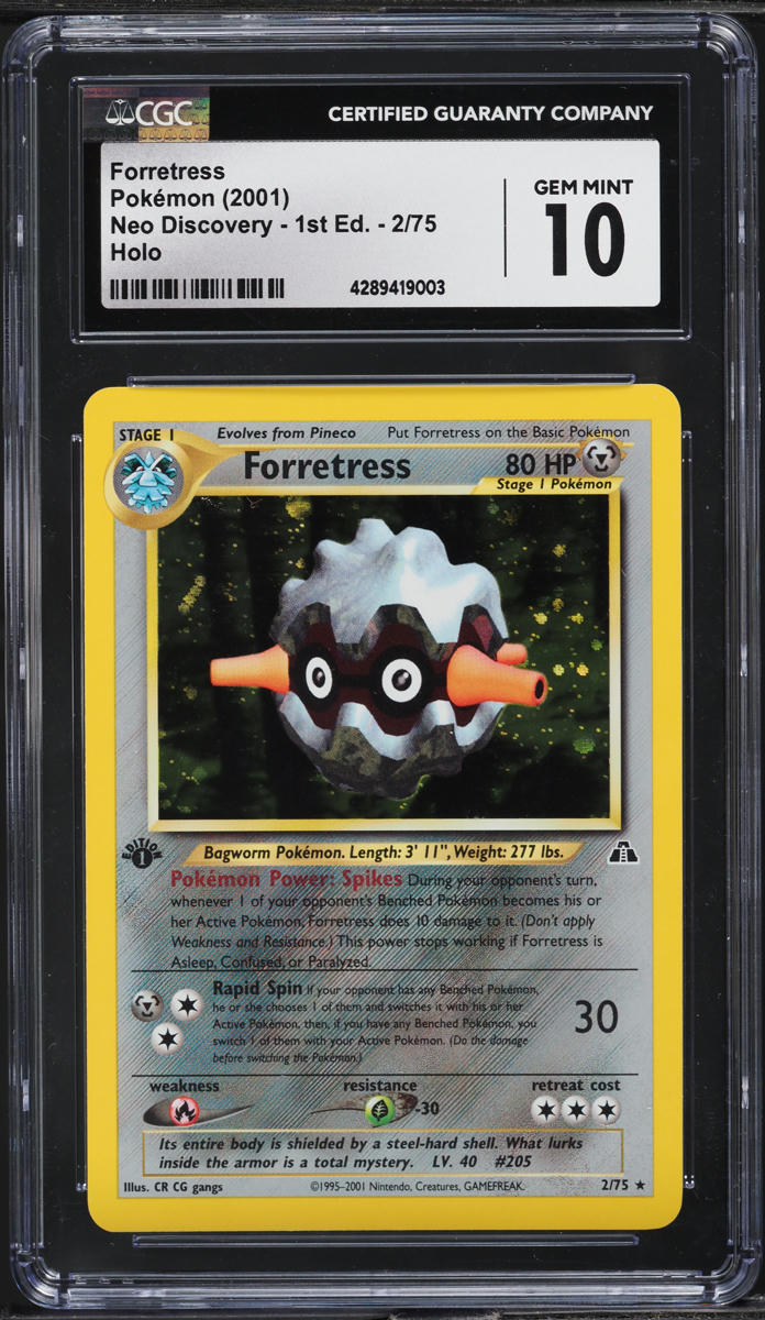 2001 Pokemon Neo Discovery 1st Edition Holo Forretress #2 CGC 10 GEM MINT