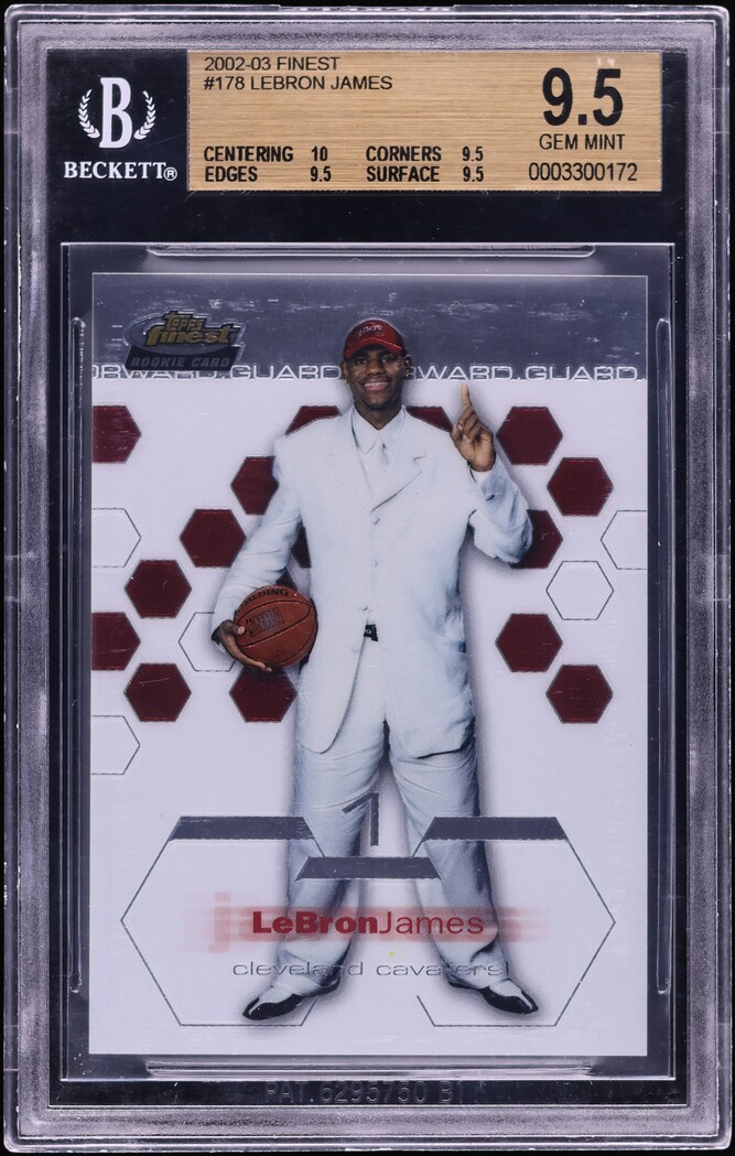 LeBron James 2002 Topps Finest #178 Base Price Guide