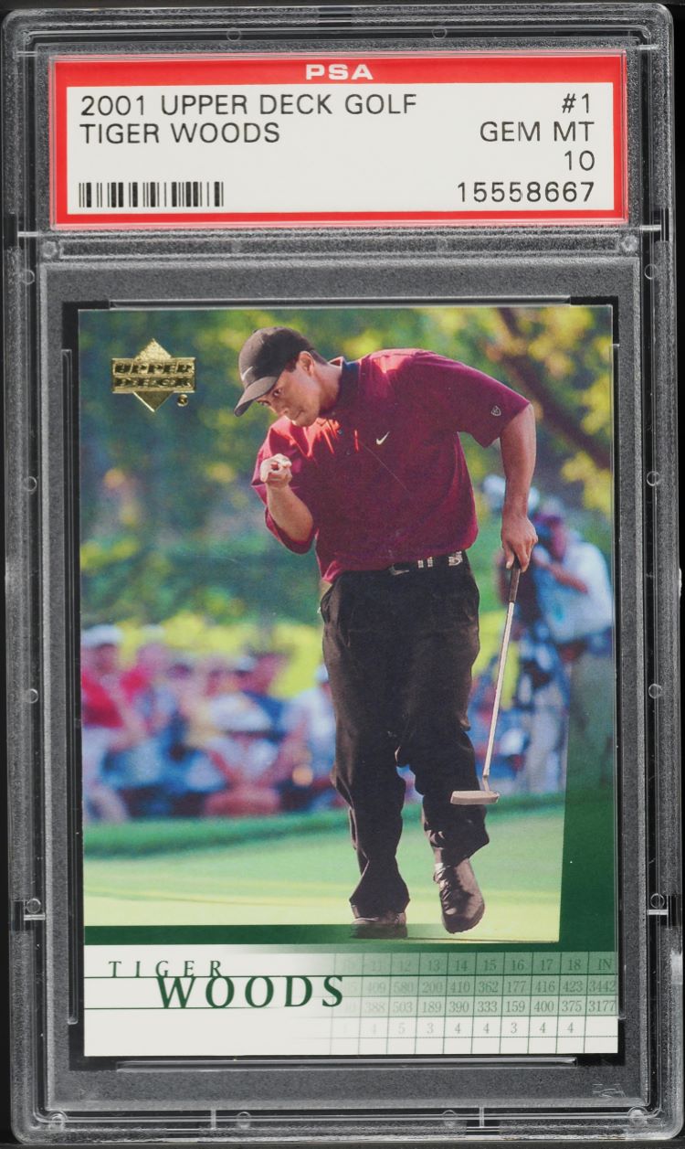 2001 Upper Deck Golf Tiger Woods ROOKIE #1 PSA 10 GEM MINT
