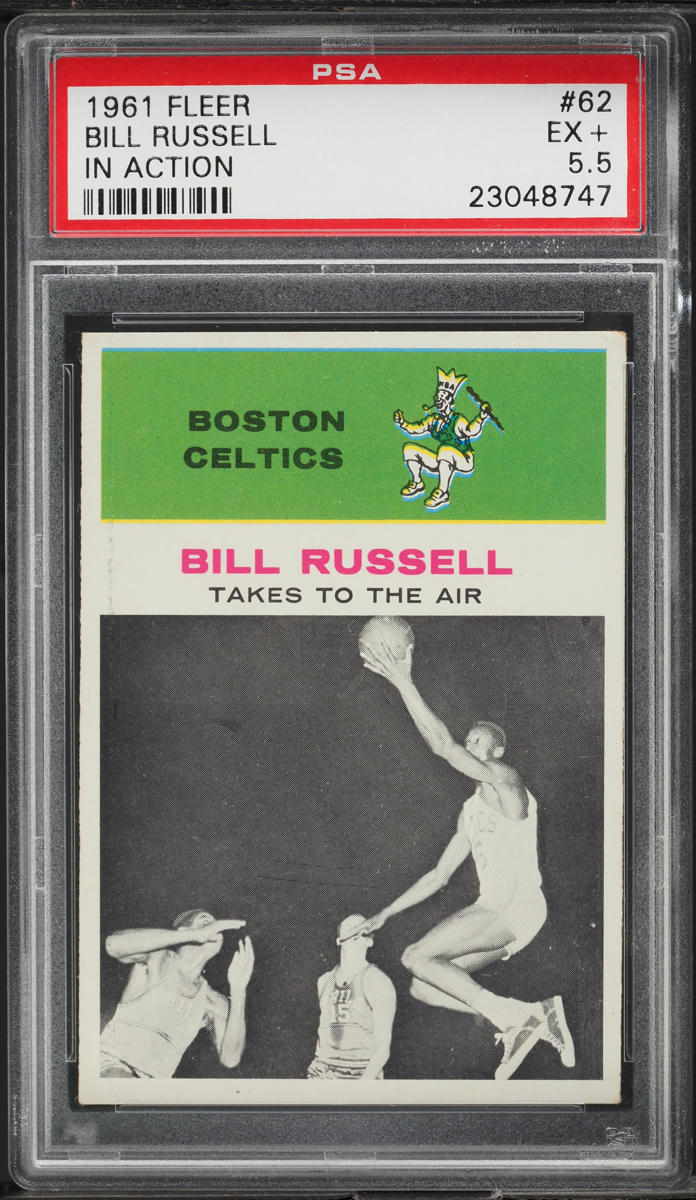 1961 Fleer Basketball Bill Russell IN ACTION #62 PSA 5.5 EX+
