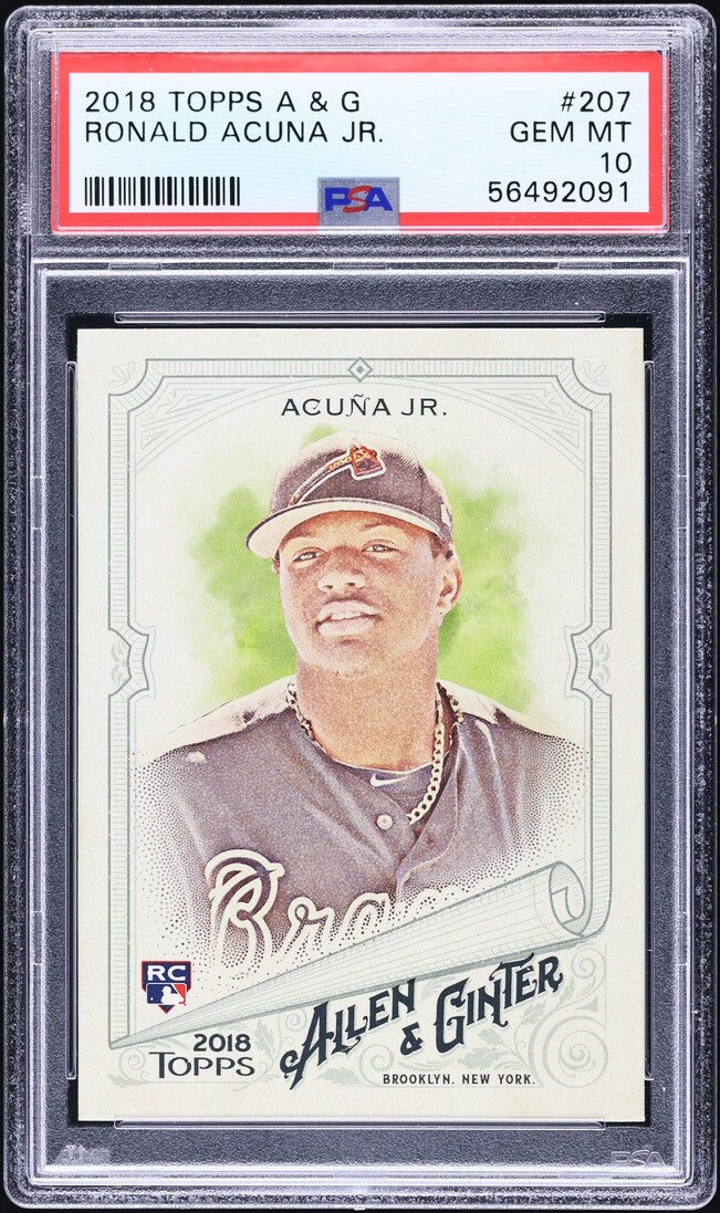 2018 Topps Allen & Ginter Ronald Acuna Jr. ROOKIE #207 PSA 10 GEM MINT