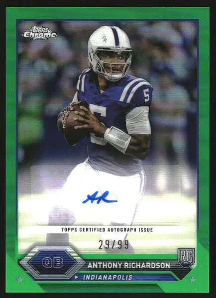 2023 Topps Composite Chrome Green Refractor Anthony Richardson RC Auto /99