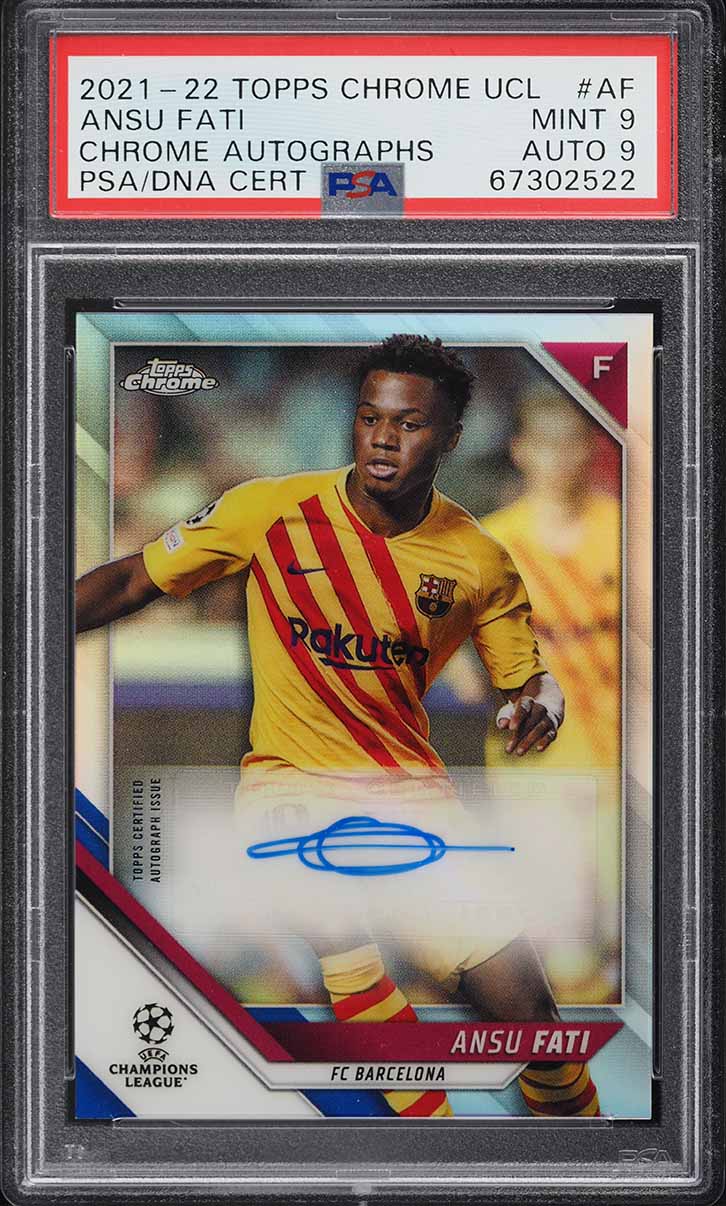 2021 Topps Chrome UEFA Ansu Fati AUTO DNA 9 #CA-AF PSA 9 MINT