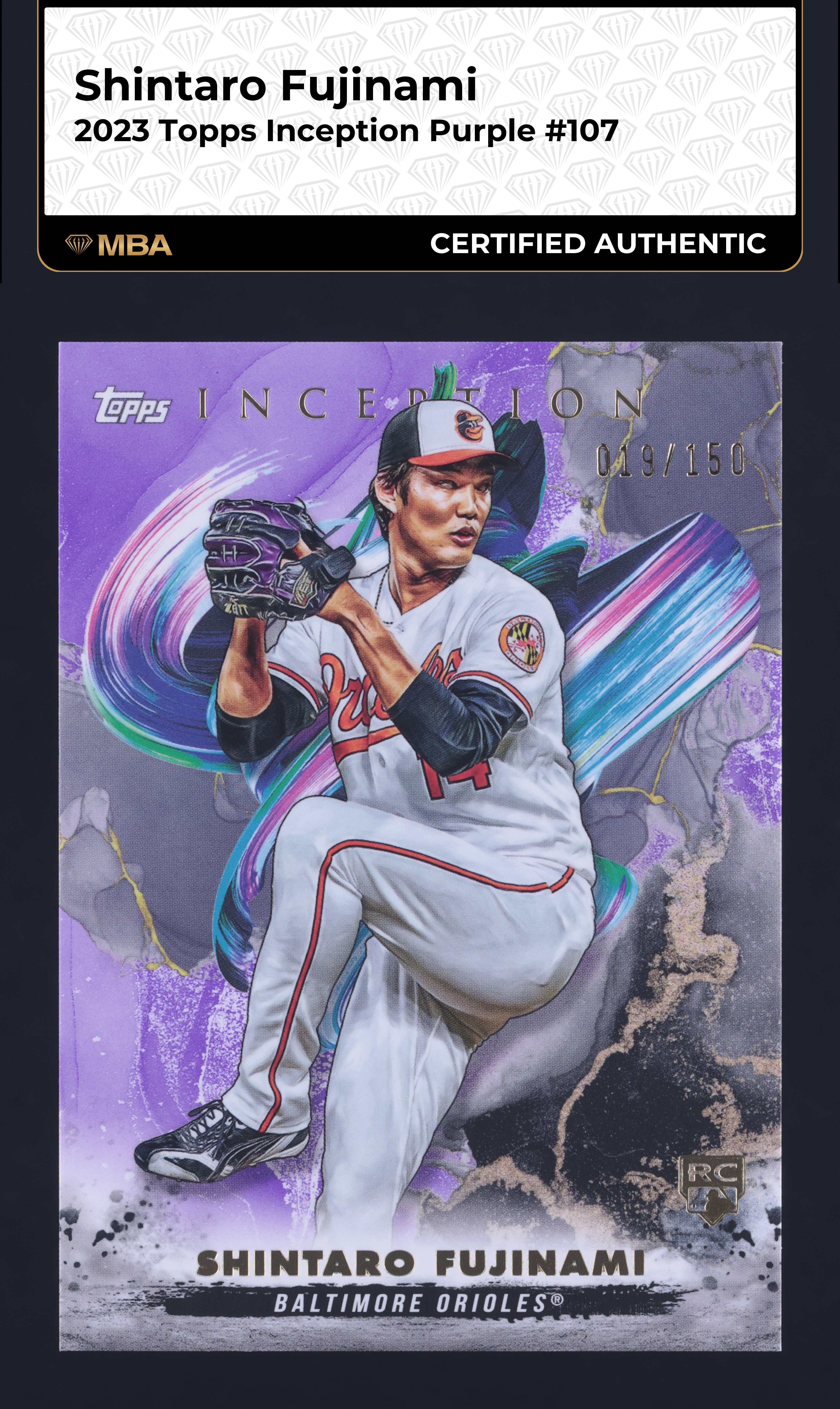 2023 Topps Inception Purple Shintaro Fujinami ROOKIE /150 #107 MBA AUTH