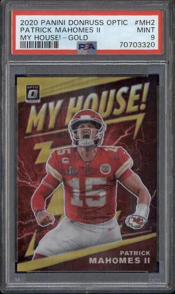 2020 Panini Donruss Optic My House! Gold #MH2 Patrick Mahomes II /10 PSA 9