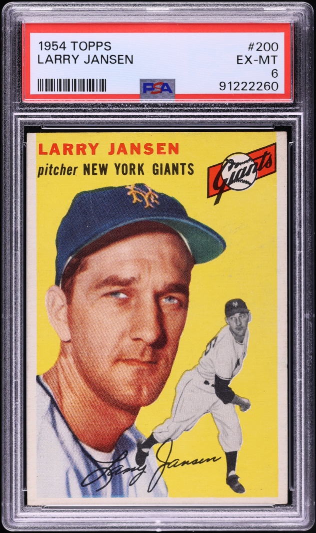 1954 Topps Larry Jansen #200 PSA 6 EXMT